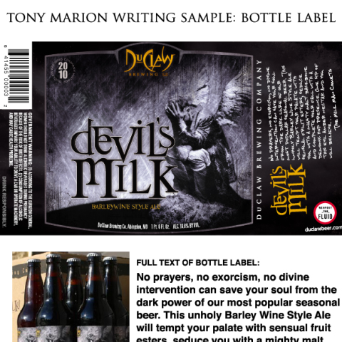 Bottle Label Copy